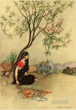 Indian Painting - Warwick Goble The Field of Indian